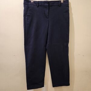 LOFT The Rivera Slim Mid Rise Ankle Length Pants Navy Size 10